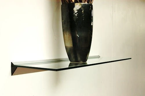 Toughened Clear Safety Glass Floating Shelf 60cm Wide - Image 1
