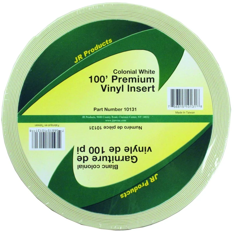 JR Products 10131 Premium Vinyl Insert - Colonial White, 1" x 100' - Image 1