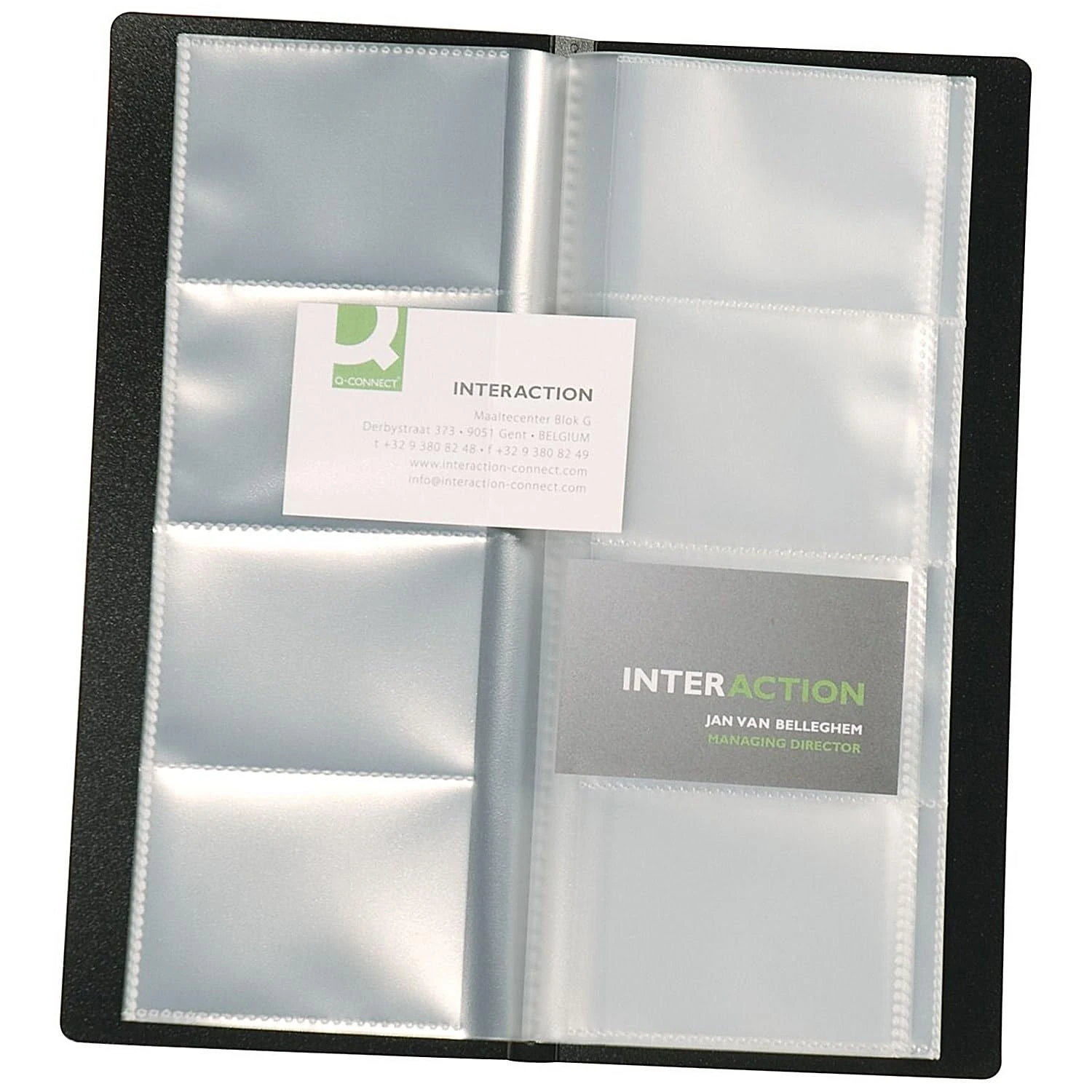Q-Connect Polypropylene Name Business Card Holder 160 Card Black
