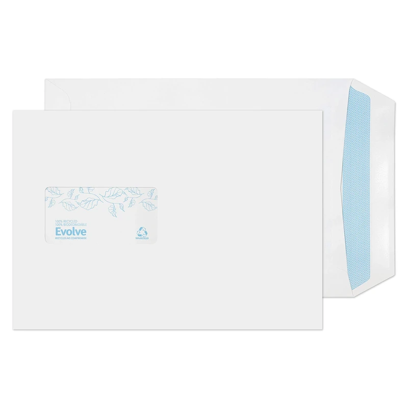 Blake Environmental - Biodegradable & Recycled Envelopes (229 x 162mm) - Pack of 500 - Thickness 100GSM - Self Seal - FSC Certified White Envelopes - Eco Stationery & Business Supplies (RD7084)