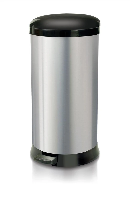 ADDIS 30 Litre Stainless Steel Cushion Close Bin, Stainless Steel/ Black