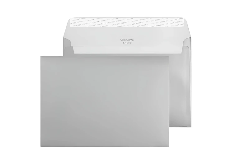 Blake Creative Shine C5 162 x 229 mm 130 GSM Peel and Seal Wallet Metallic Silver Envelopes - Box of 250