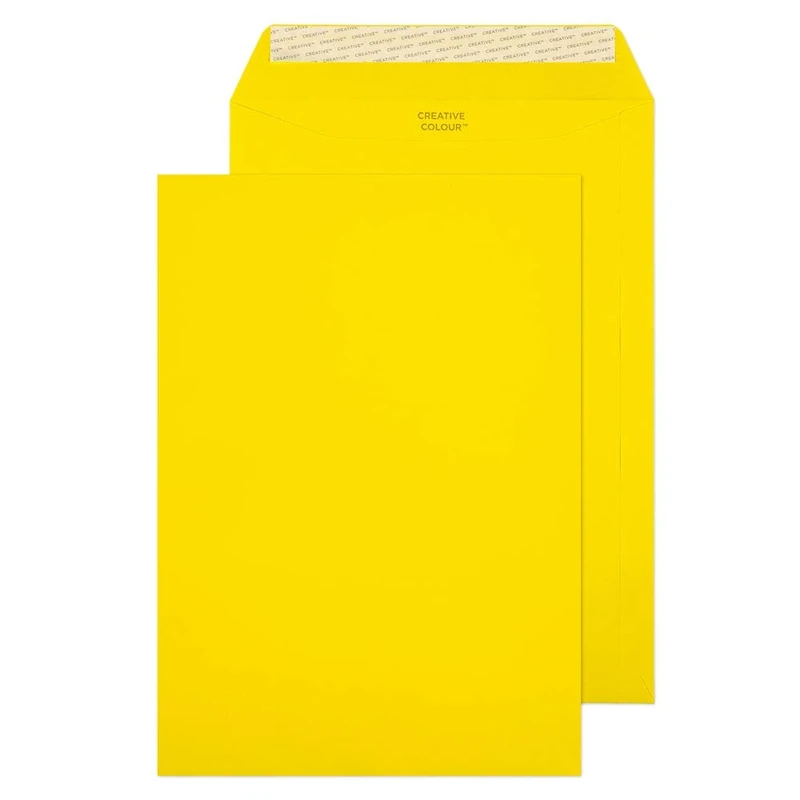 Blake Creative Colour C4 229 x 324 mm 120 gsm Peel & Seal Wallet Envelopes (403) Banana Yellow - Pack of 250