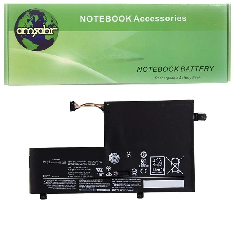 amsahr 11.1 V 45 Wh Replacement Battery for LENOVO L14M3P21/Yoga 500-15/Yoga 500 14ISK/Flex 3 1470/3-14-IFI/3-14-ALEI