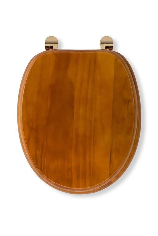 Croydex Antique Solid Pine Toilet Seat - Ergonomically Shaped for Comfort, Adjustable Hinges 110-200mm, Brass Fixings, All Fittings Included, 48x38x7cm, Easy to Install Wooden Toilet Seat