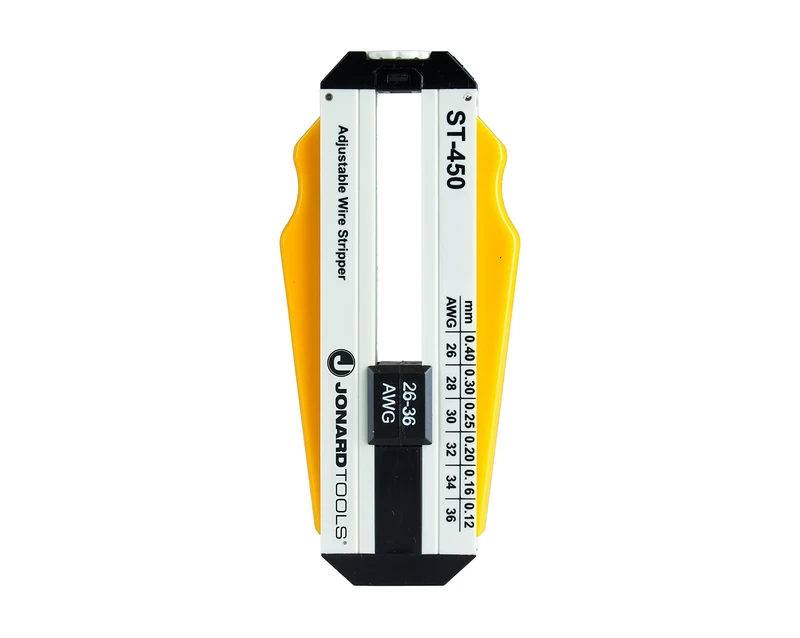 Jonard Tools ST-450 ABS Adjustable Precision Wire Stripper, 26-36 AWG, 3-57/64" Length x 1-19/32" Height x 19/32" Thickness