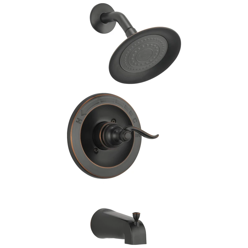 Delta Windemere Single-Function Tub and Shower Trim Kit with Single-Spray Shower Head, Oil Rubbed Bronze BT14496-OB (Valve Not Included)