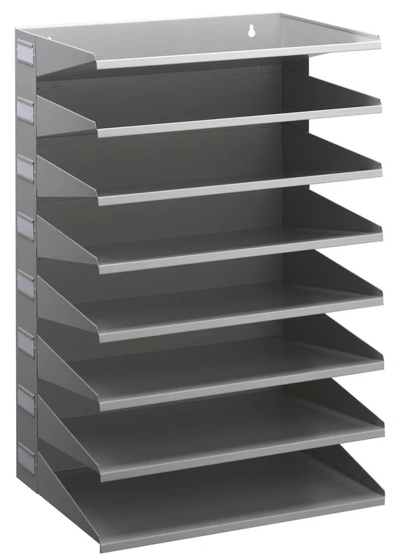 Durable 336110 Sorting Rack (with 8 Shelves), for Table or Wall, Grey