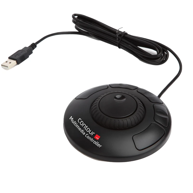 Contour Multimedia Controller Xpress | Ergonomic Jog Dial for Video Music Image Editor | USB Multimedia controller for PC and Mac | 5 buttons | 7 Speed Jog Ring - Black - Image 1