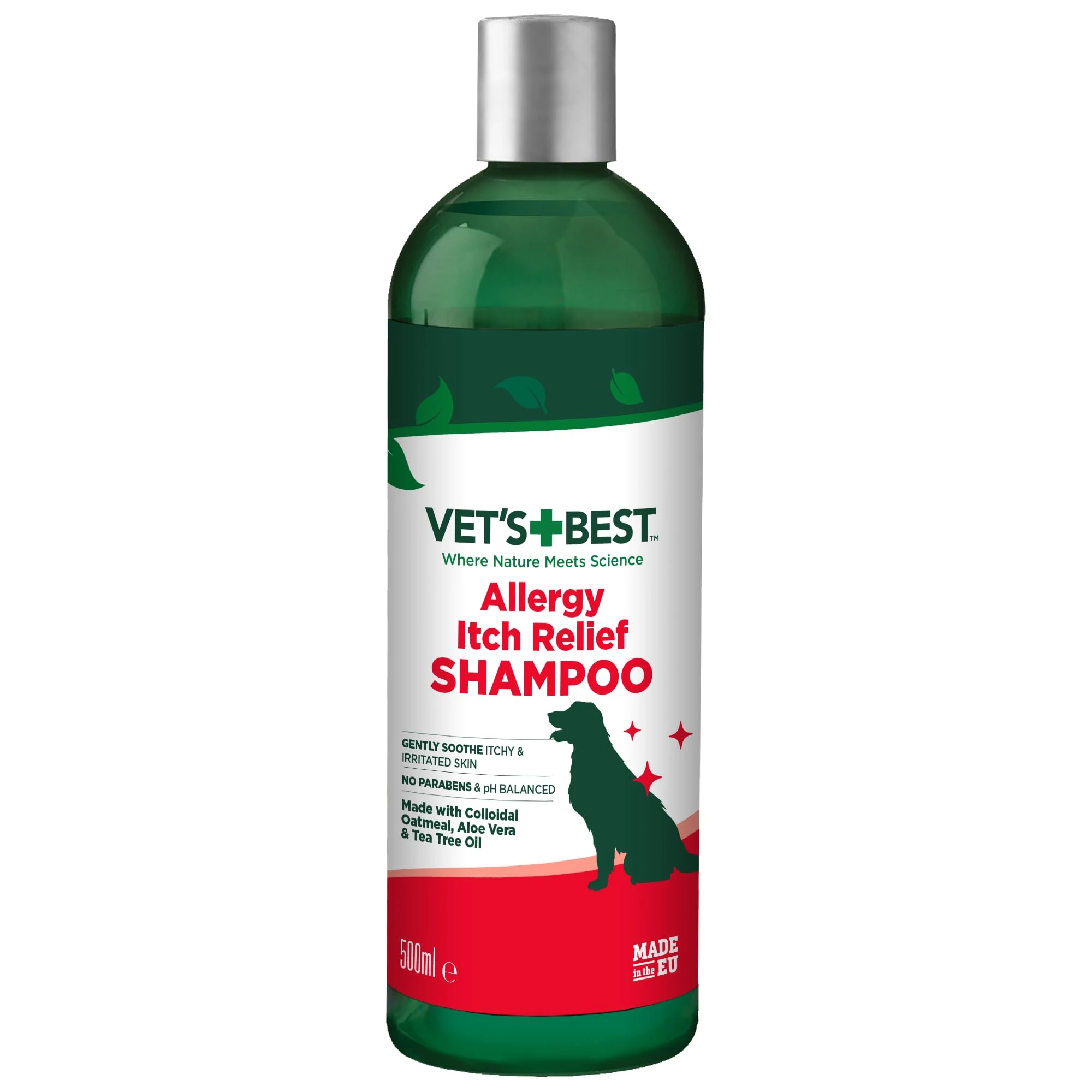 Vet's Best Allergy Itch Relief Dog Shampoo, Cleans and Relieves Discomfort from Seasonal Allergies, Gentle Formula 500ml