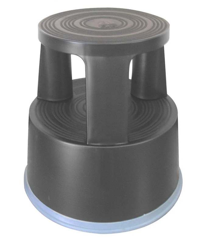 Office Stool Q-CONNECT Mobile Plastic Dark Gray/Office Equipment/Type-2 Stages/Material-Plastic/Colour-Dark Grey/Dimensions (mm)-295x445 / Height (mm)-430