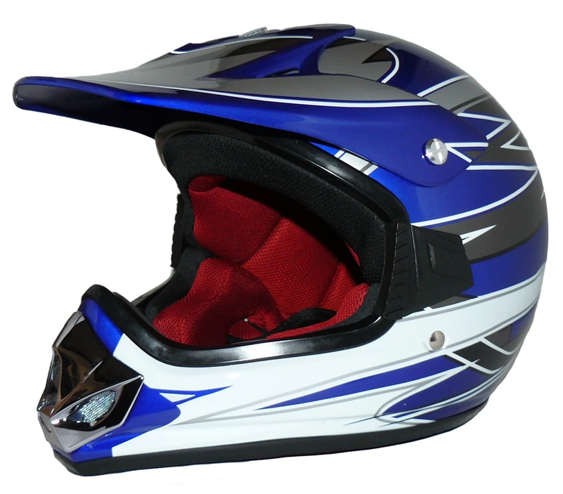 Protectwear Kids Cross Helmet MaX Racing blue gloss V310-BL Size S (Youth XL) 55 cm