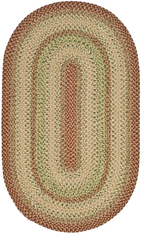 Safavieh Contemporary Rug Living Room, Dining Room, Bedroom - Machine Washable and Reversable - Braided Collection, Short Pile, in Rust and Orange, 90 x 150 cm
