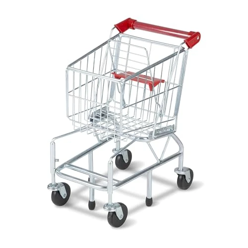 Melissa & Doug Mini Supermarket Shopping Trolley, Shopping trolley kids, Toy storage, Play kitchen, Kitchen toys, Pretend play toy, Role play set, 3+, Gift for boy or girl