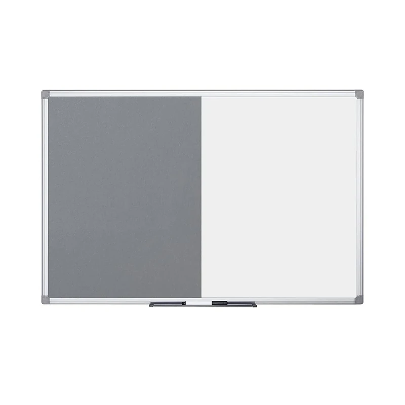 Bi-Office Combination Board Maya, Grey Felt/Magnetic, Aluminium Frame, 90 x 60 cm