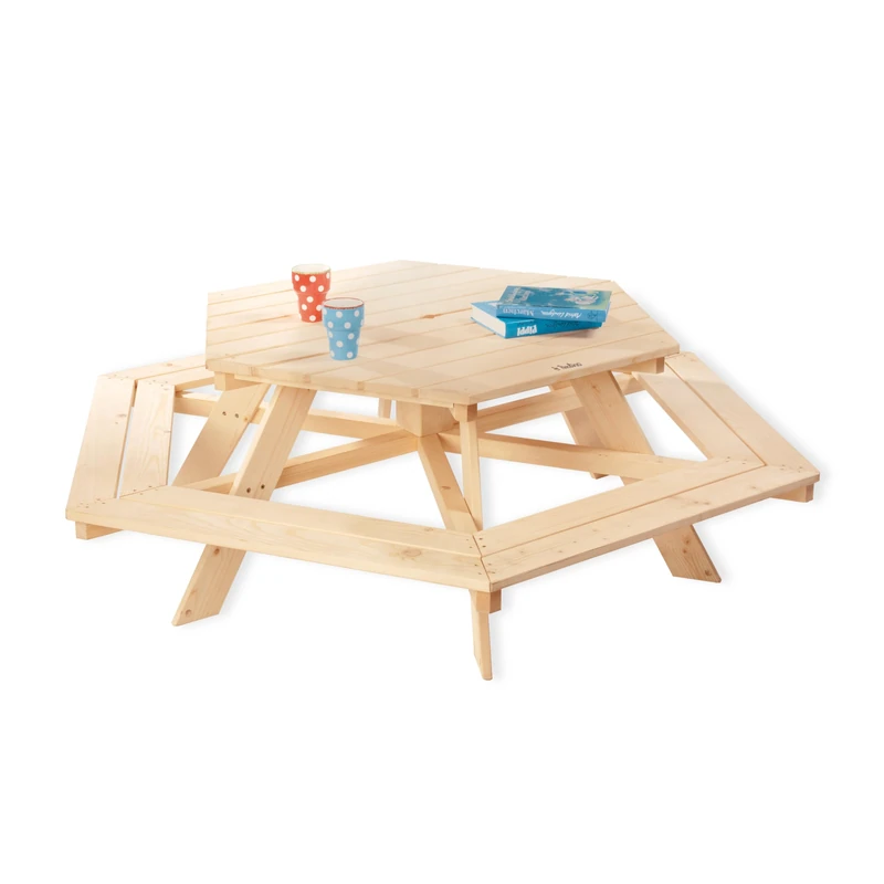 Pinolino Untreated Nicki for 6 Benches with Table