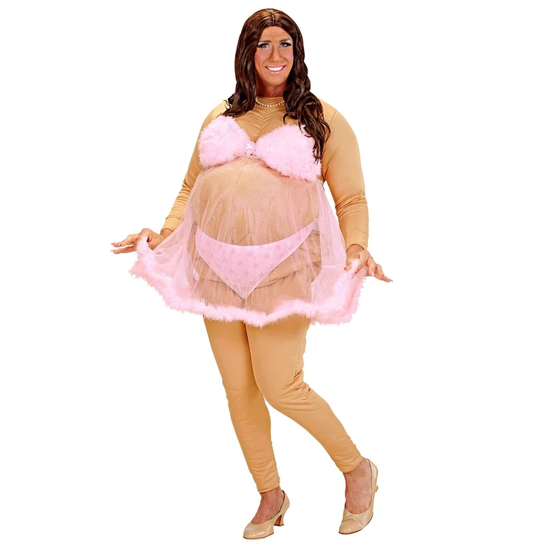 Mens Strip Club Beauty Beige Costume for Stag Party Weekend Fancy Dress