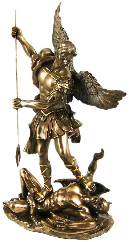 Pacific Trading St. Michael Bronze Statue Figurine New 10 inches