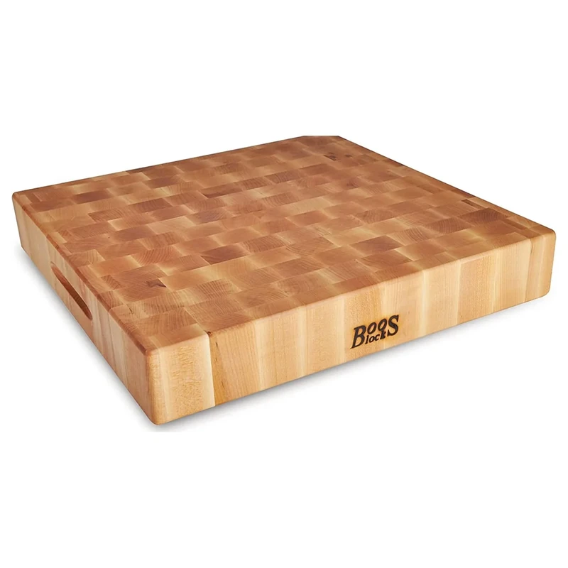 Boos Block Prep Block - End Grain Chopping Block - Extra Thick Wooden Chopping Board - North American Hard Maple Butchers Block Chopping Board - 18 x 18 x 3 Inches