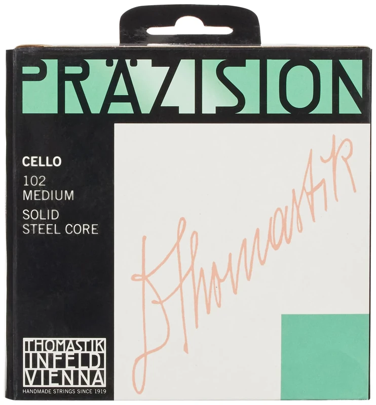 Thomastik Saiten für Cello Präzision Stahl Vollkern Satz 4/4 mittel Chrom