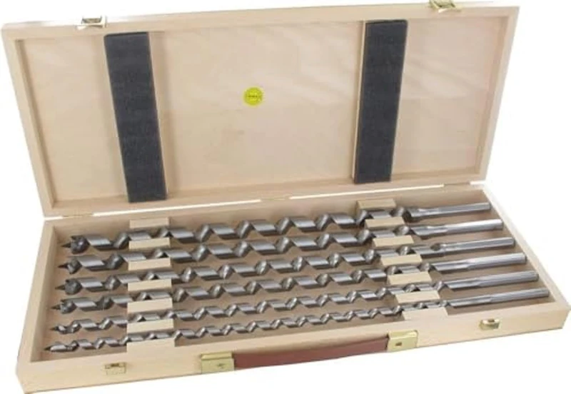 Famag Lewis 1414400 Set of 6 Simple Spiral Drill Bits in a Wooden Box 10-20 x 460 mm