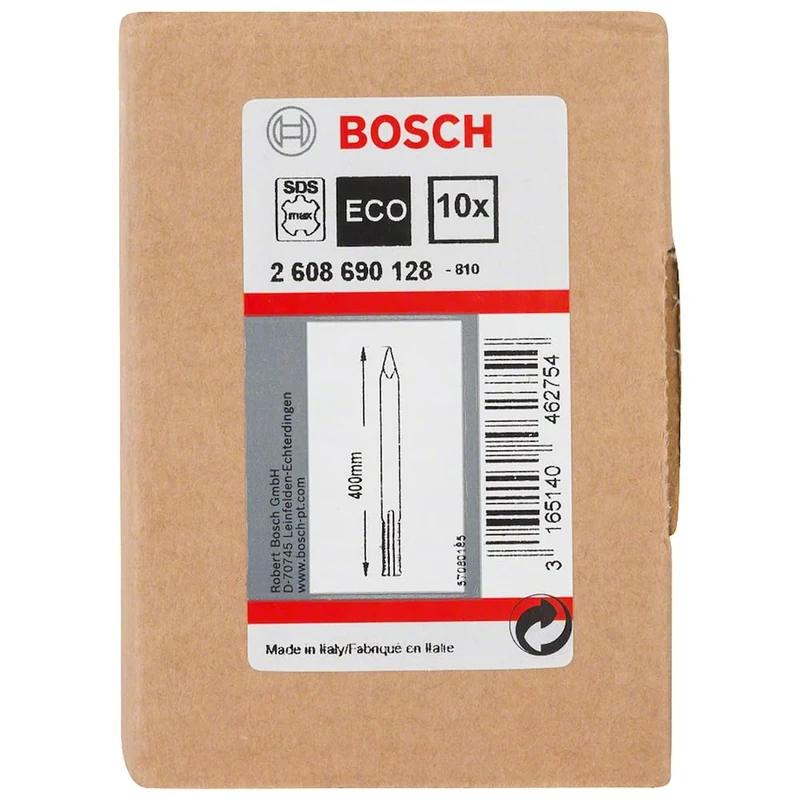 Bosch 10x PRO SDS max-4C Pointed Chisel Set (for Concrete, Brick, Ø mm, Professional Accessory Rotary Hammer Drill, Break Hammer)
