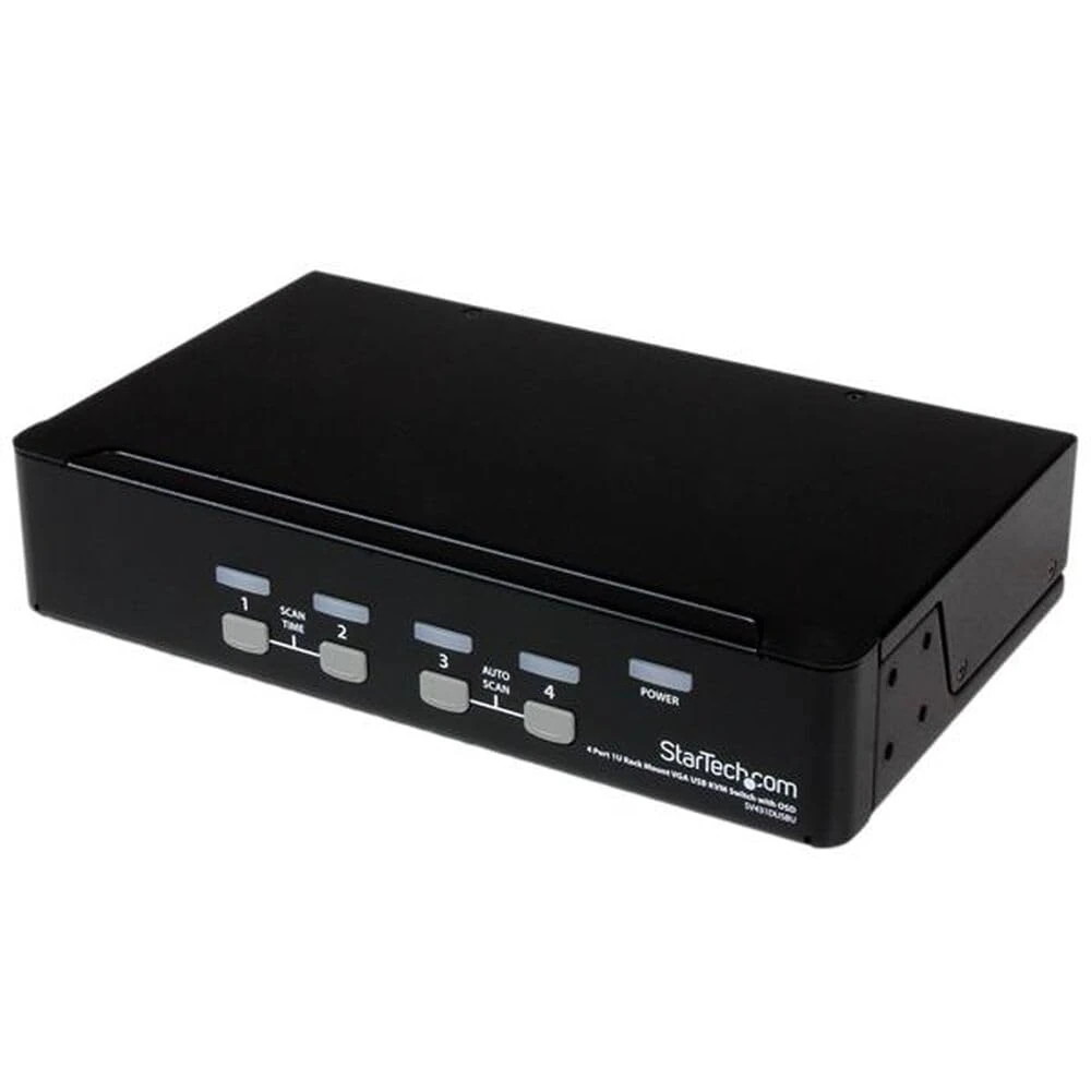 StarTech.com 4-Port USB KVM Swith with OSD - TAA Compliant - 1U Rack Mountable VGA KVM Switch (SV431DUSBU)