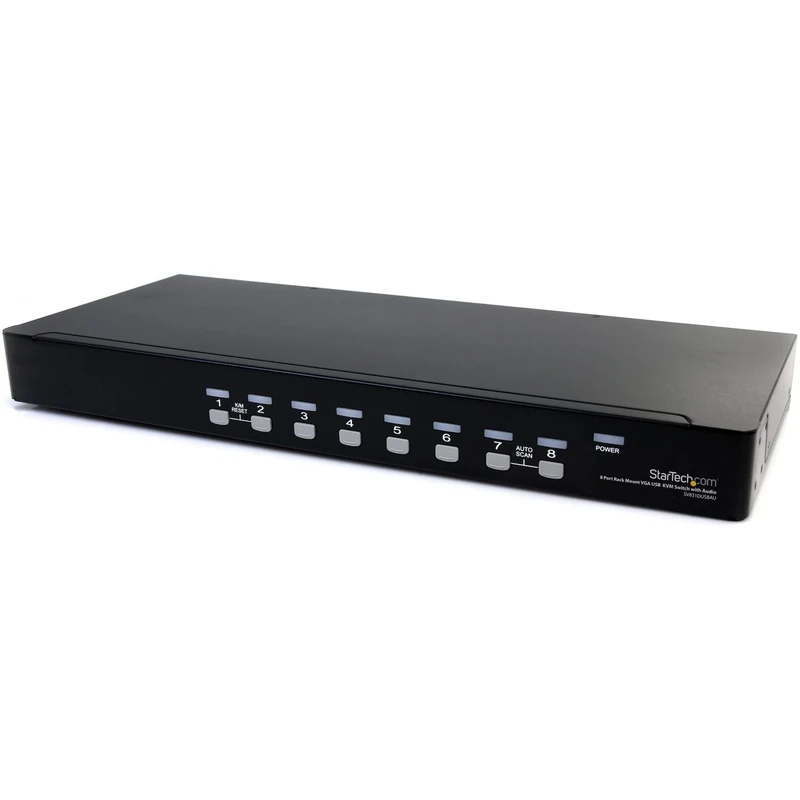 StarTech.com 8 Port VGA KVM Switch - 1U Rack Mount - USB VGA KVM Switch with Audio - 1920 x 1440 @60hz - KVM Video Switch (SV831DUSBAU)