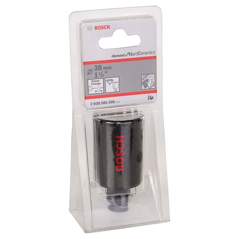 Bosch Professional 1x Diamond Hole Saw for Hard Ceramics (for Stone, Tiles, Ø 38 mm, Accessories for Impact Drills)