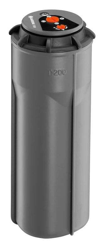 Gardena Sprinkler system, turbines, pop-up, 200 irrigation system for medium-sized lawns up to 200 m², with adjustable throw distance (5-8 m) and stepless sector adjustment (8203-29), 1/2” (15/21)