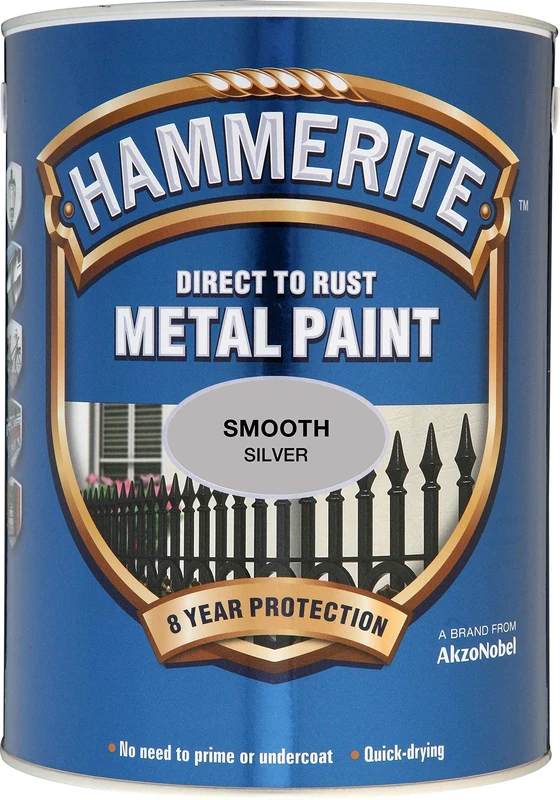 Hammerite 5084898 Direct to Rust Metal Paint 5 L - Smooth Silver