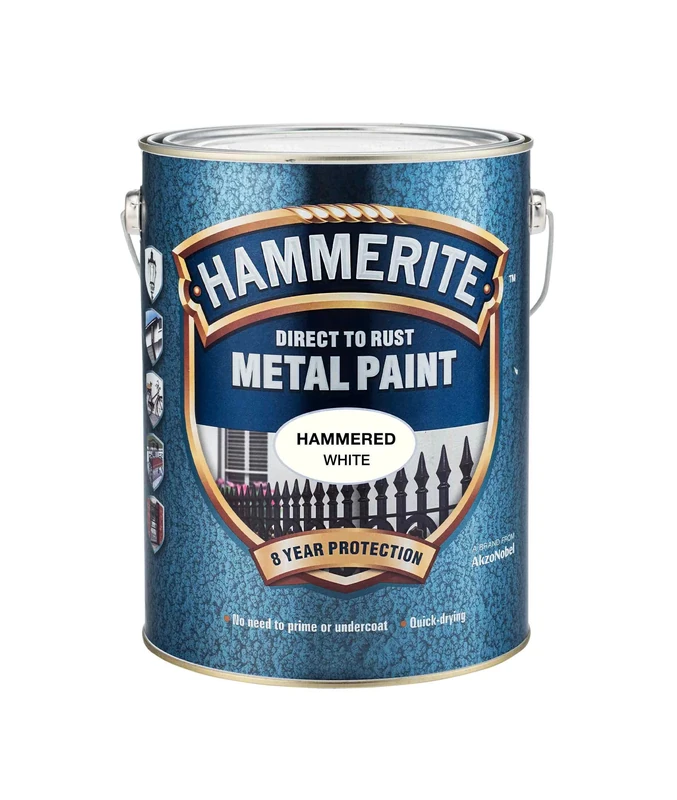 Hammerite 5084839 HFW25L 2.5L Direct to Rust Hammered Finish - White