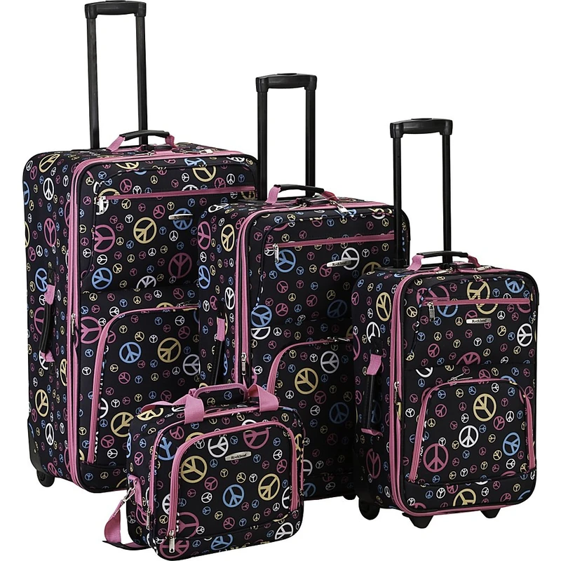 Rockland Luggage 4 Piece Luggage Set, Peace, One Size