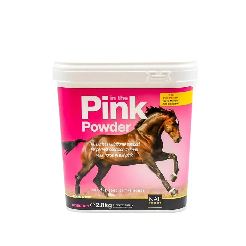 NAF Pink Powder 2.8kg – Advanced Gut & Condition Supplement for Horses – With Live Yeast, Prebiotics, Vitamins & Minerals – Supports Digestion, Immunity & Vitality