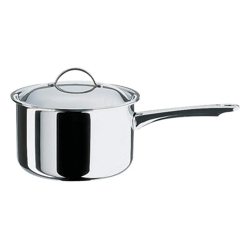 Spring 2.7L Stainless Steel Saucepan with Lid, 20cm Diameter, 9cm Height, Silver, Suitable for Induction & All Hobs, Dishwasher Safe