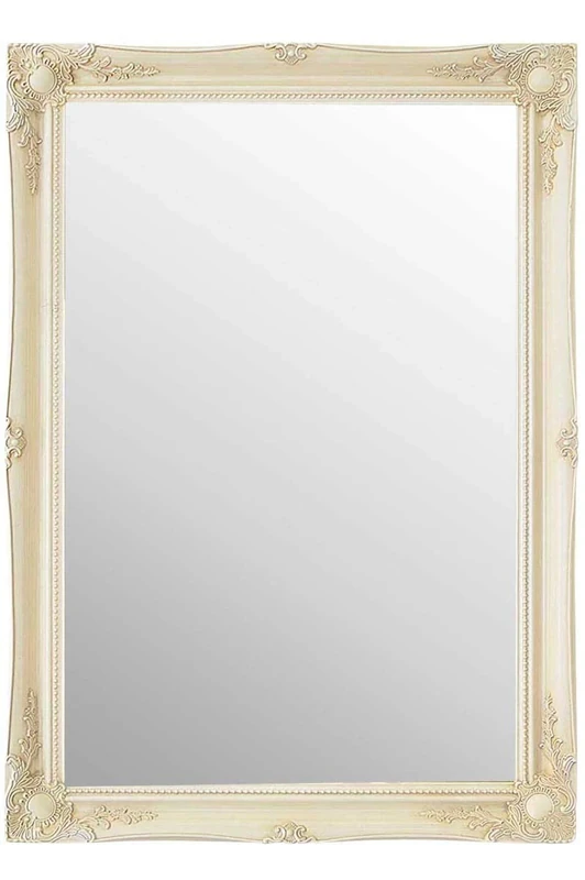 FRAMES BY POST WARM CREAM (not a distressed antique finish) Shabby Chic Rectangular Wall Mirror complete with Premium Quality Pilkington's Glass - Extra Large Size: 30 inches x 42 inches,Beige