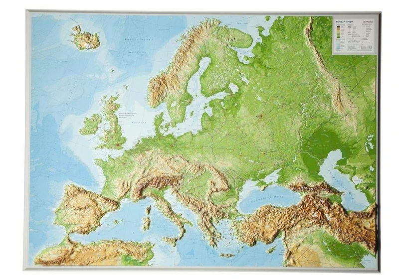 Reliefkarte Europa Gross 1 : 8 000 000: Tiefgezogenes Kunststoffrelief - Image 1
