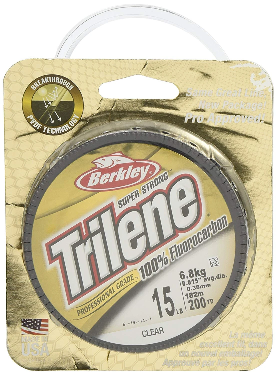 Berkley Trilene® 100% Fluorocarbon, Clear, 17lb | 7.7kg, 2000yd | 1828m Fishing Line, Suitable for Freshwater Environments
