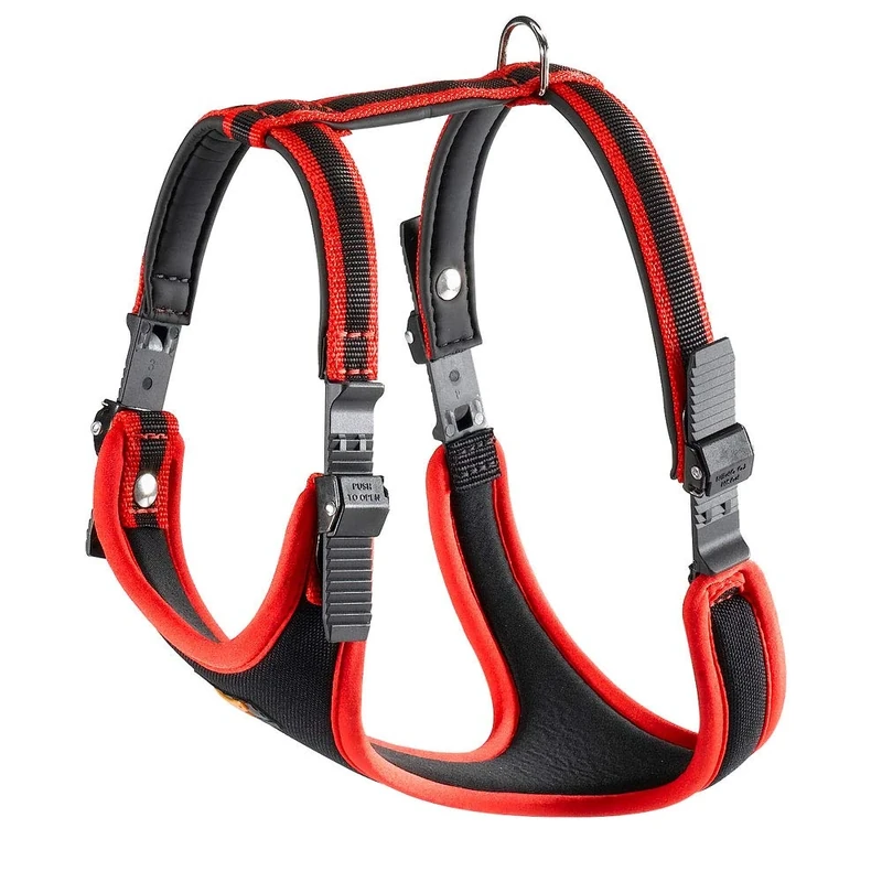 Ferplast Large Size Dog Harness ERGOCOMFORT LARGE, Adjustable Dog Harness, Comfortable, Padded, Double Micro-adjustment Closure, Quick Release, Red