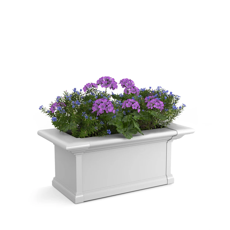Mayne Yorkshire 4822W Window Box Planter, 2-Foot, White
