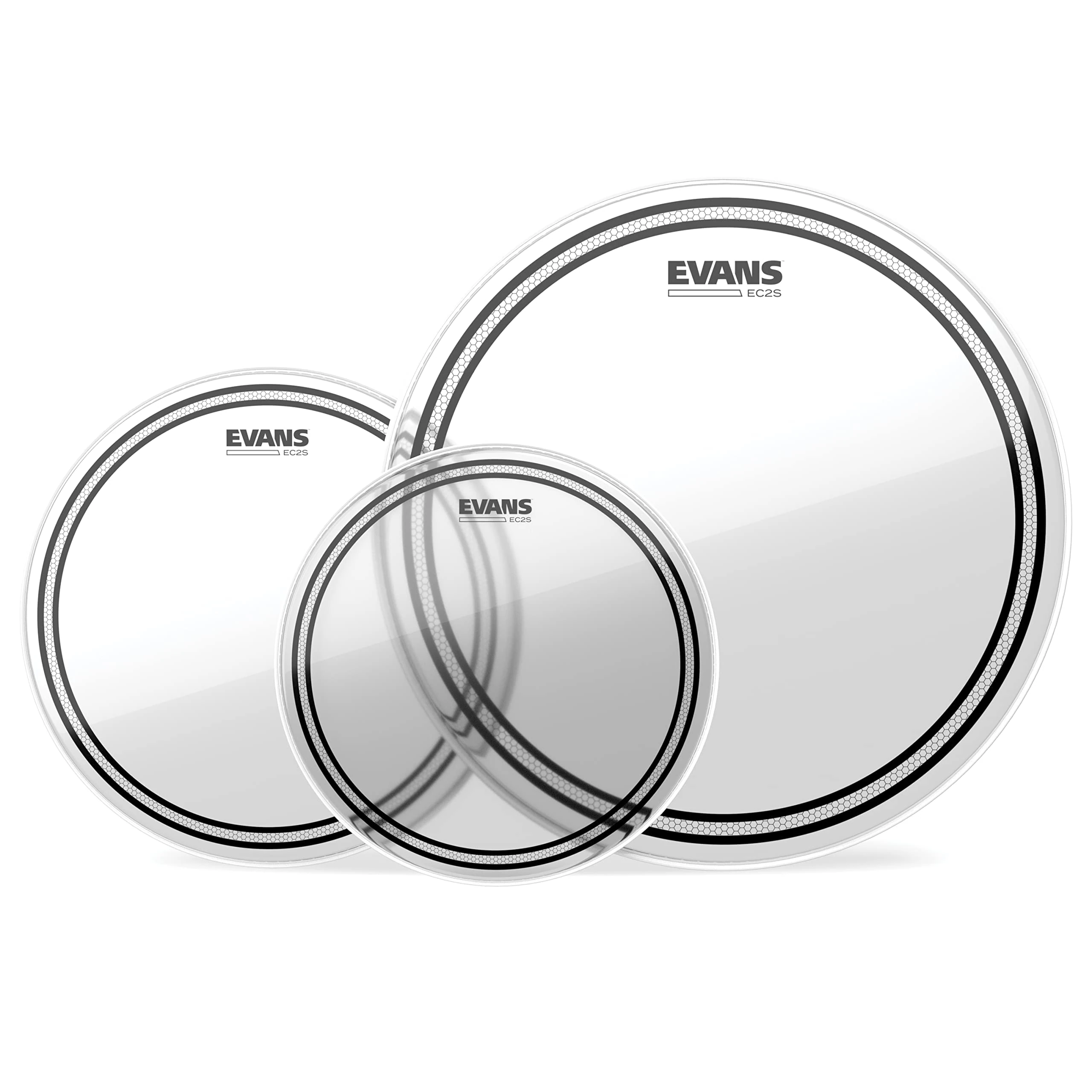 Evans Drum Heads - EC2S Clear Rock Tompack (10 , 12, 16 Inch)
