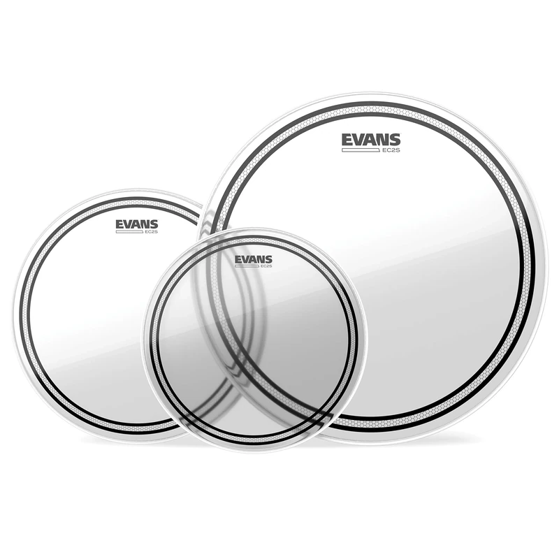 Evans Drum Heads - EC2S Clear Fusion Tompack (10, 12, 14 Inch)