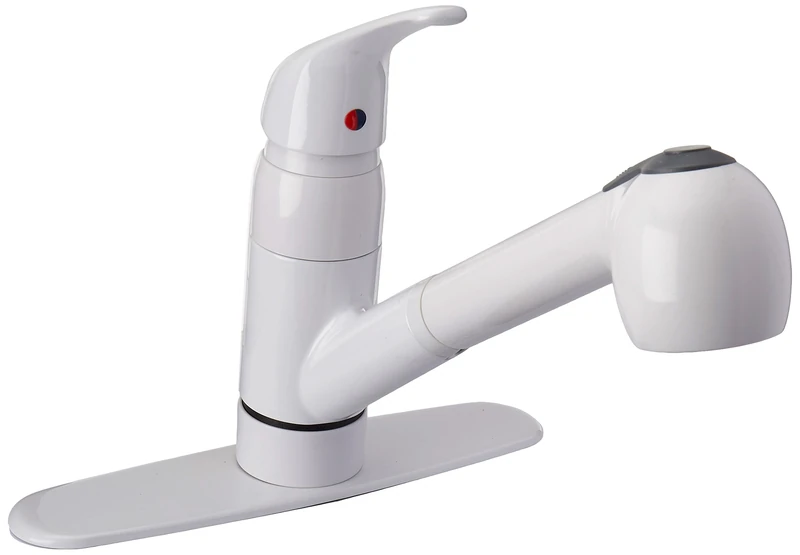 Pfister G133-10WW Series 1-Handle Pull-Out Kitchen Faucet, White