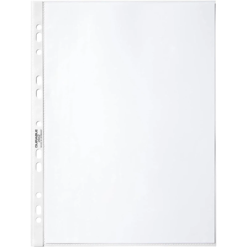 Durable 1000 PP A4 Glass Clear Punched Pockets (40x25 packs)