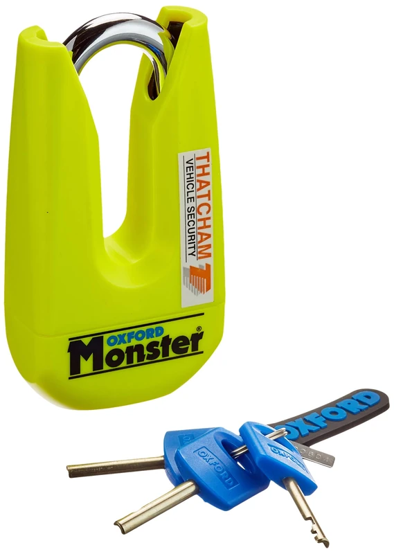 Oxford Monster Disc Lock Yellow - Sold Secure Gold OF36M