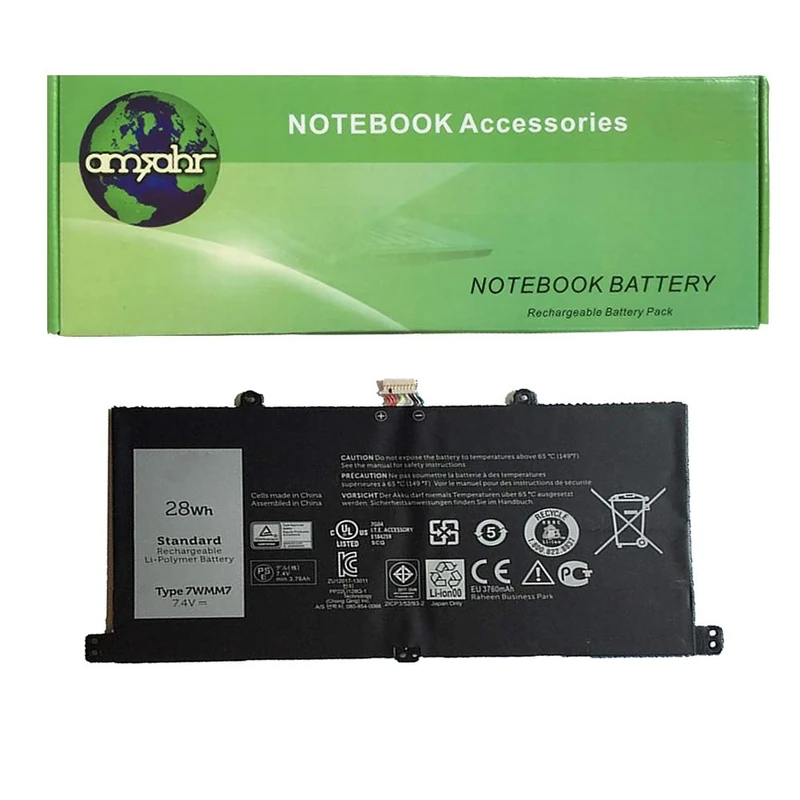 amsahr Replacement Battery for Dell 7WMM7/Venue 11 Pro Keyboard Dock D1R74/DL011301-PLP22G01/CFC6C/CP305193L1/D1R74