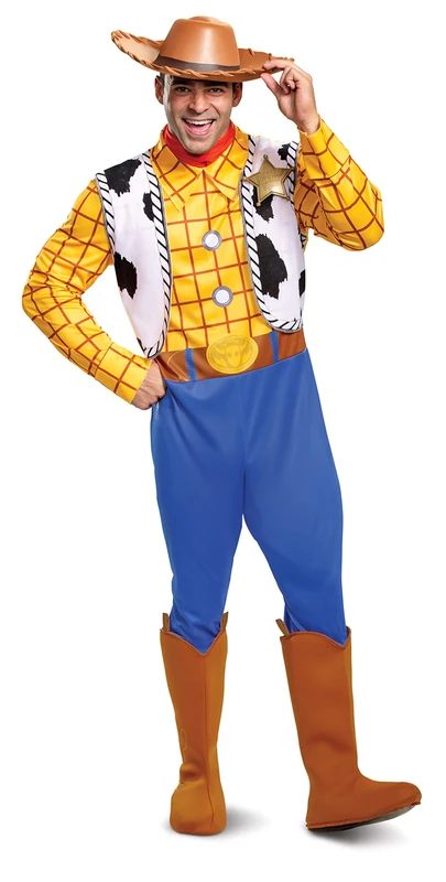 Disguise Men's Woody Deluxe Adult Costume,Multi,XL (42-46), Brown, X-Large (42-46)