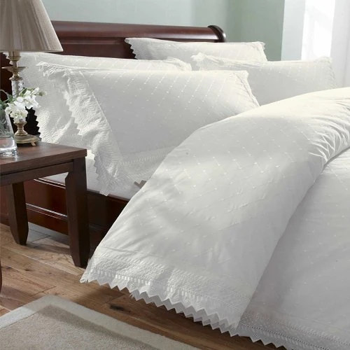 Balmoral King Duvet Cover & 2 Pillowcase Bedding Bed Set White