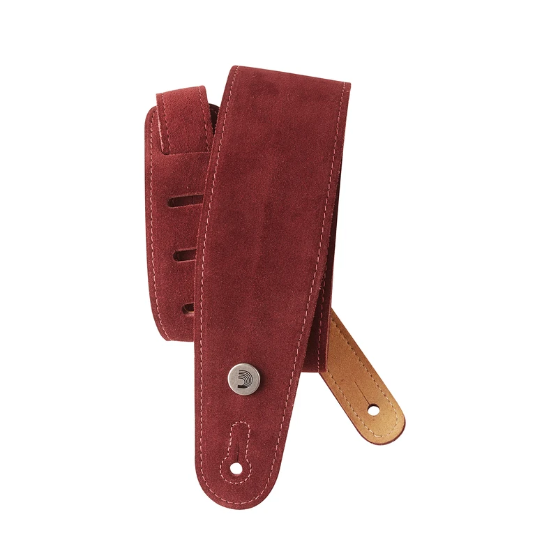 D'Addario Accessories Suede Guitar Strap - Guitar Accessories - Electric Guitar Strap, Acoustic Guitar Strap, Acoustic Electric Guitar Strap & Bass Guitar Strap - Burgundy