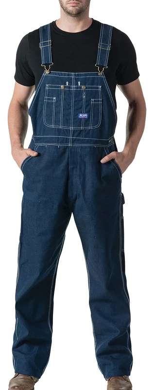 Walls Men's Big Smith Rigid Denim Bib Overall Coveralls, 38 Inch Waist x 30 Inch Inseam